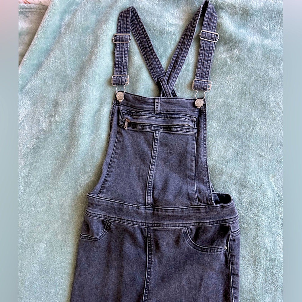 Grey/Black Jean Overalls